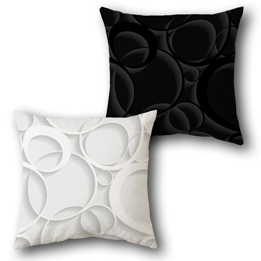 Black-White Orbital Glow Cushion (Front & Back)