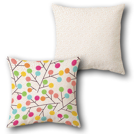 Multi-Cream Swirl Branch Cushion (Front & Back)