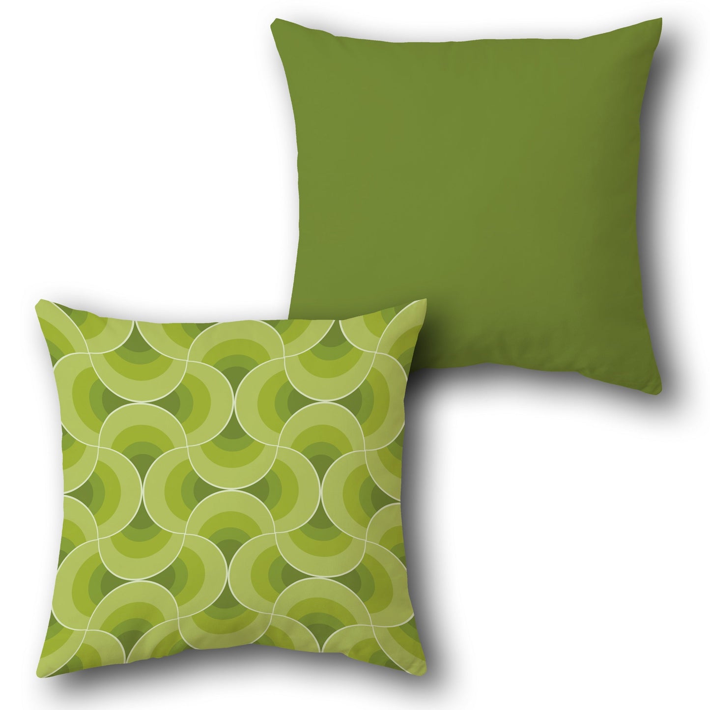 Retro Green Swirl Cushion (Front & Back)