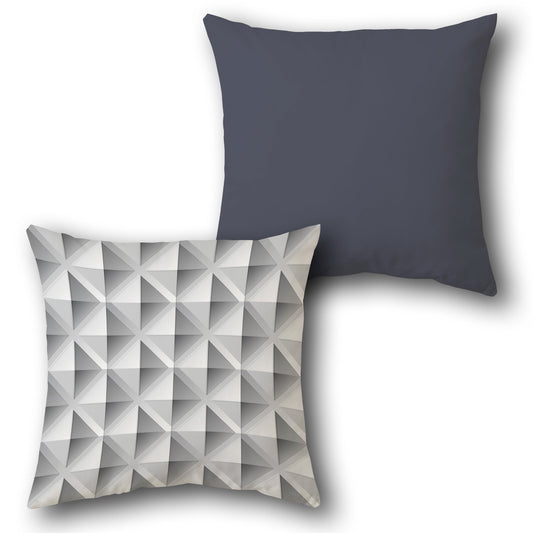 3D Triangle Gray-Blue Cushion (Front & Back)