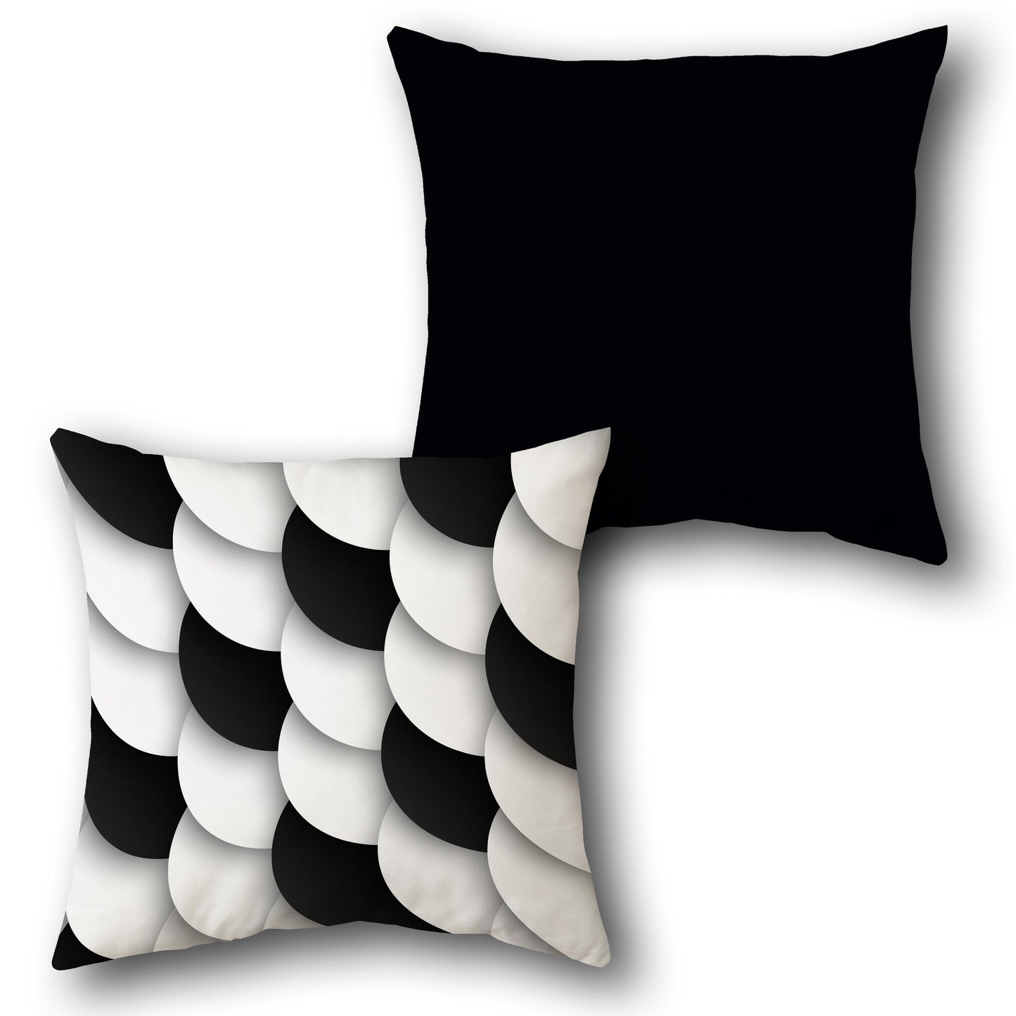 Scale Pattern Black-White Cushion (Front & Back)