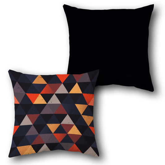 Triangular Mosaic Black-Multi Cushion (Front & Back)