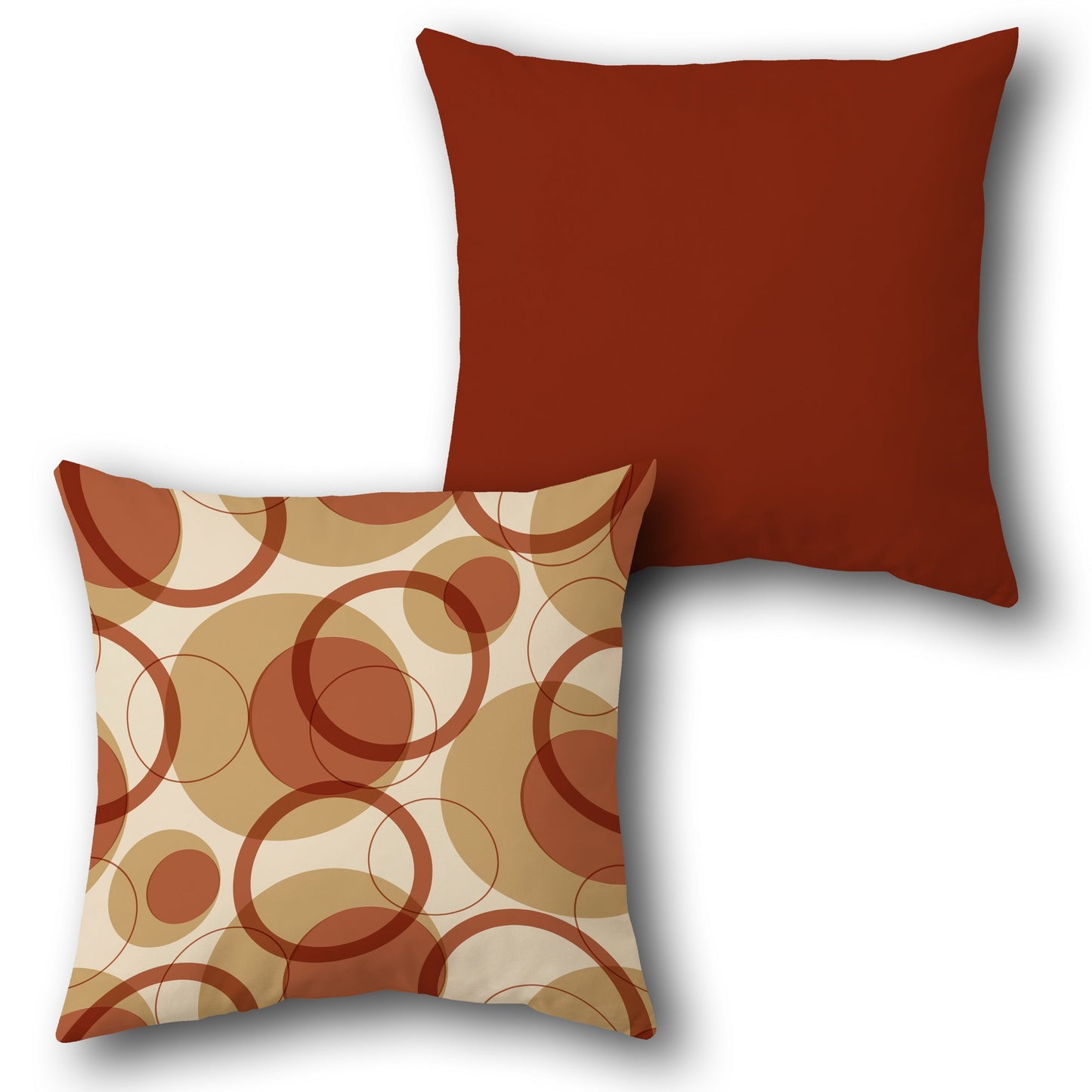 Retro Circle Beige-Maroon Cushion (Front & Back)
