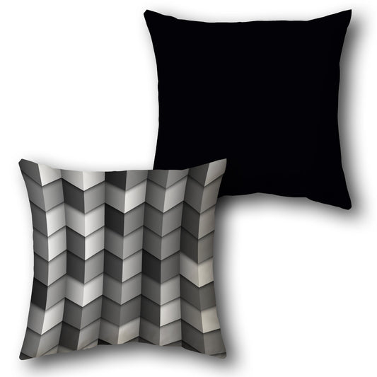 3D Chevron Gray-Black Cushion (Front & Back)