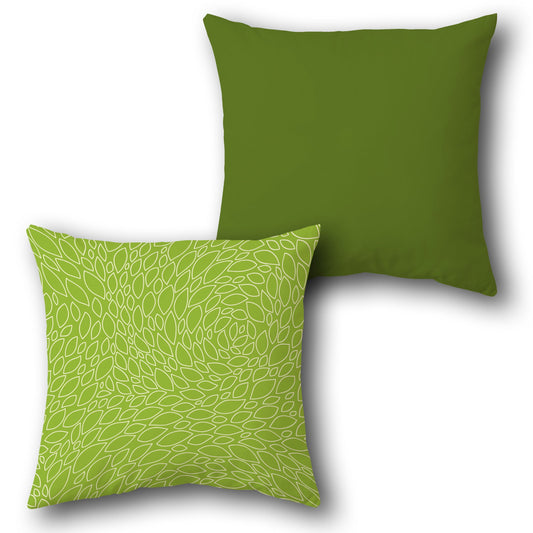 Leaf Swirl Green Design Cushion (Front & Back)
