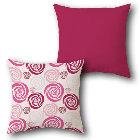 Pink Spiral Swirl Cushion (Front & Back)