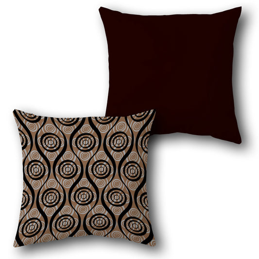 Maroon Concentric Swirl Cushion (Front & Back)