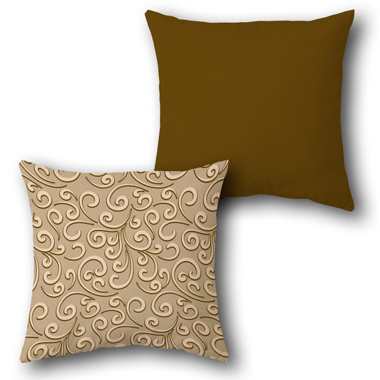 Mocha Swirl Pattern Cushion (Front & Back)