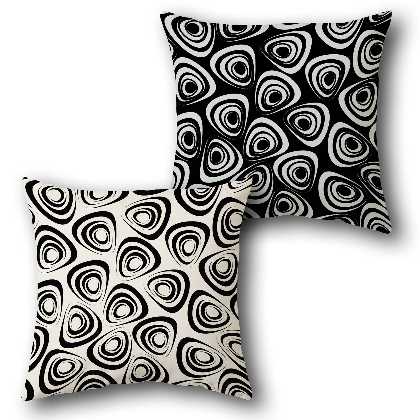 Black and White Swirl Cushion (Front & Back)