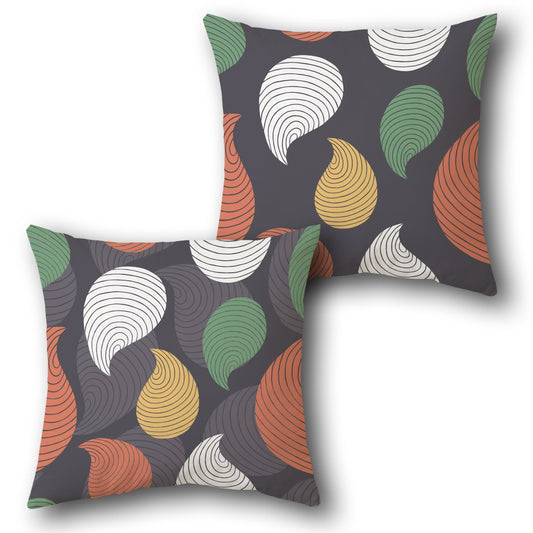 Charcoal Abstract Swirl Cushion (Front & Back)