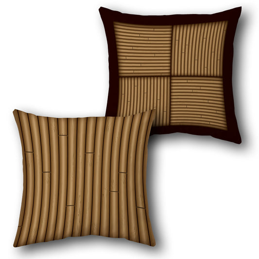 Brown Woven Elegance Cushion (Front & Back)