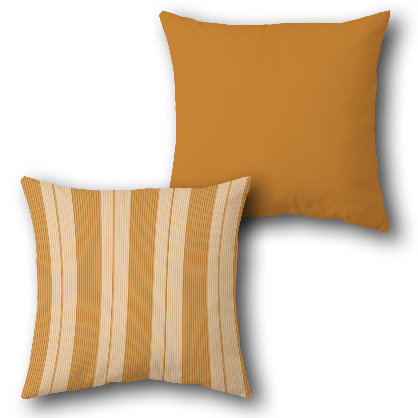 Orange-Cream Striped Warmth Cushion (Front & Back)